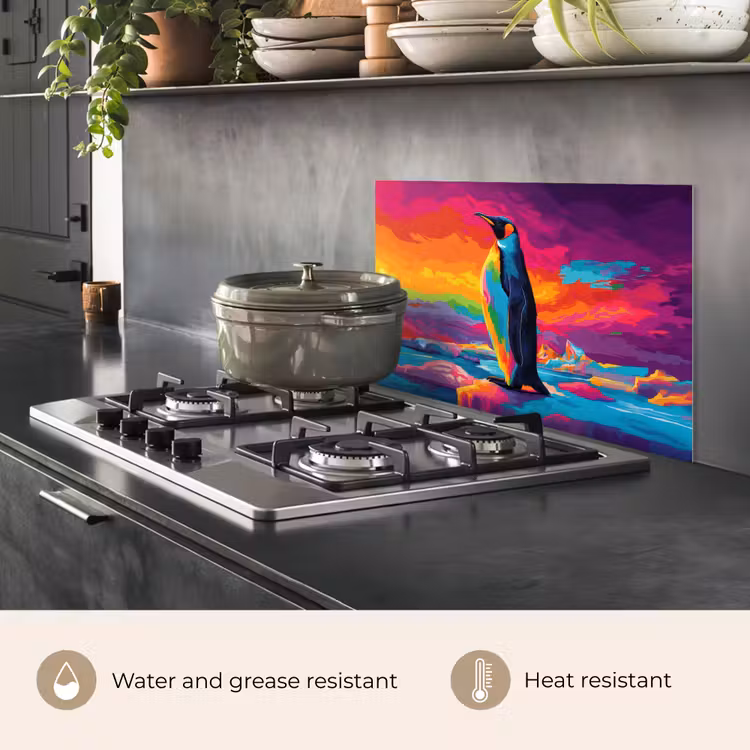 Kitchen splashback for hob - Ice floe - Penguin - Abstract - Sky — 2