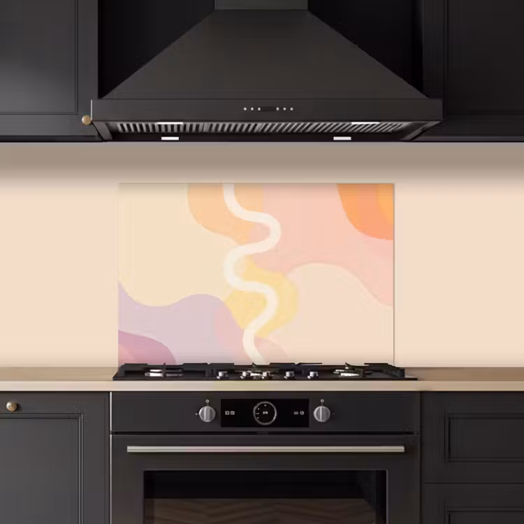 Kitchen splashback for hob - Wavy shapes - Abstract - pastel — 5