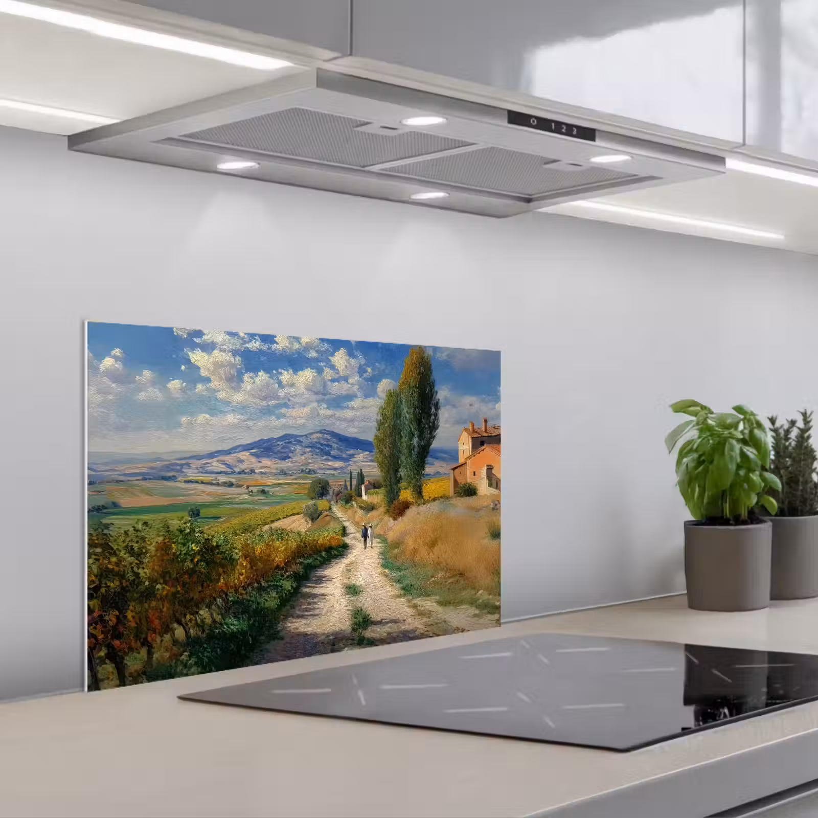 Kitchen splashback for hob - People - Hiking - Sandpath - Fields — 1