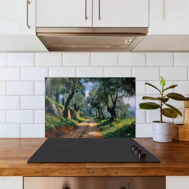 Kitchen splashback for hob - Path - Trees - Shade - — 3
