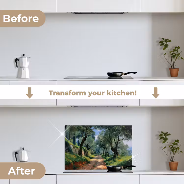 Kitchen splashback for hob - Path - Trees - Shade - — 7