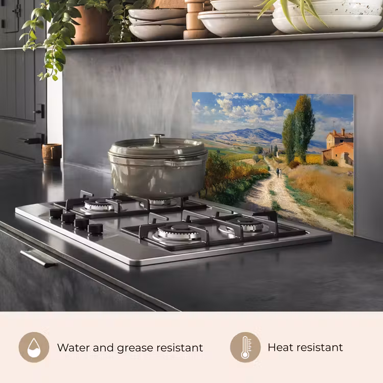 Kitchen splashback for hob - People - Hiking - Sandpath - Fields — 2