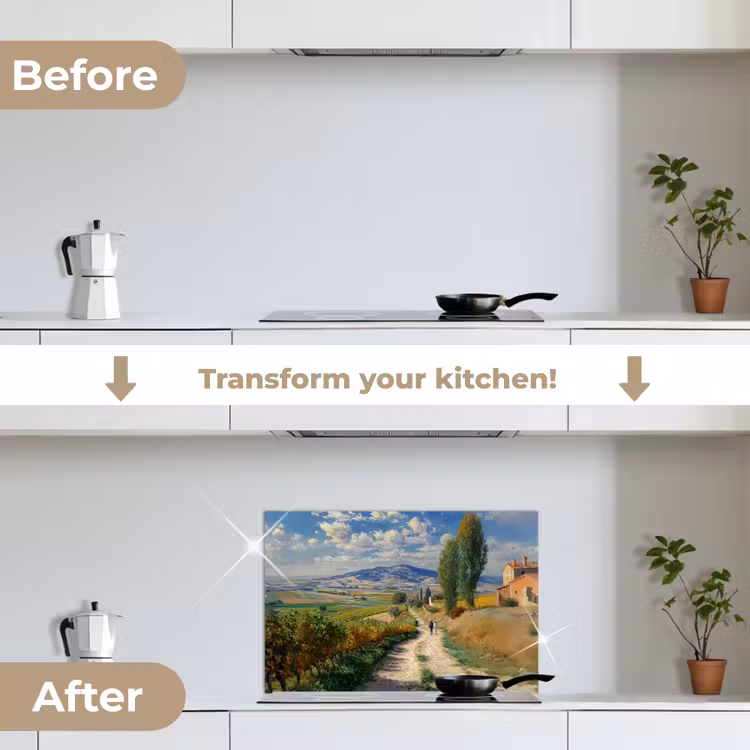 Kitchen splashback for hob - People - Hiking - Sandpath - Fields — 7