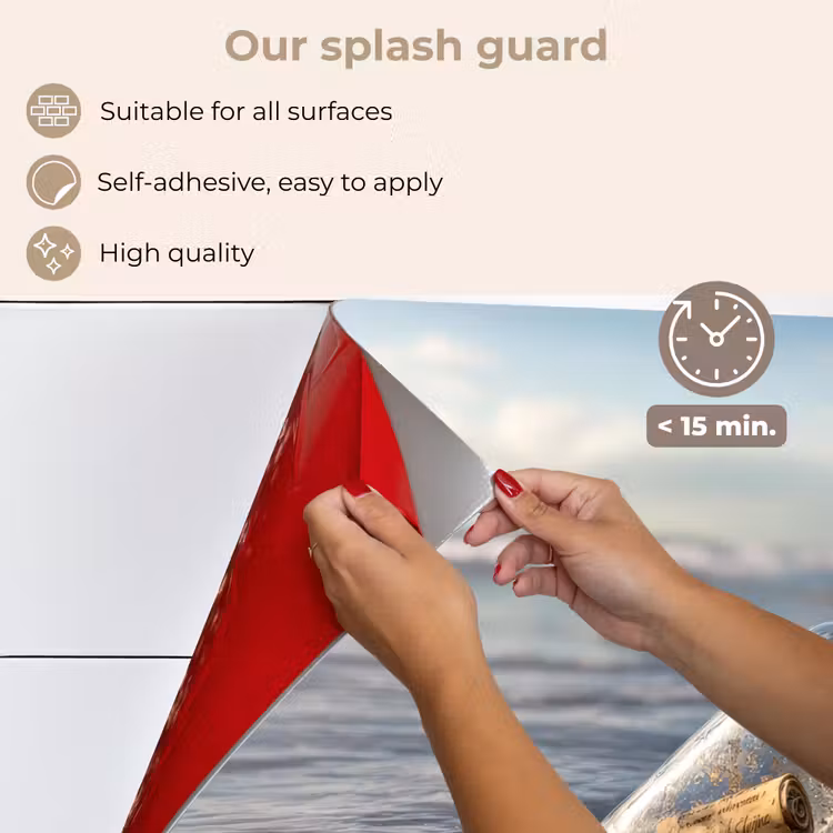 Kitchen splashback for hob - Glass bottle - Post - Sea - Sand — 4