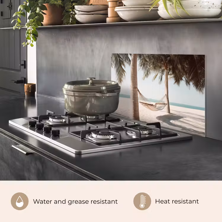 Kitchen splashback for hob - Hammock - Palm trees - Beach - Sea — 2