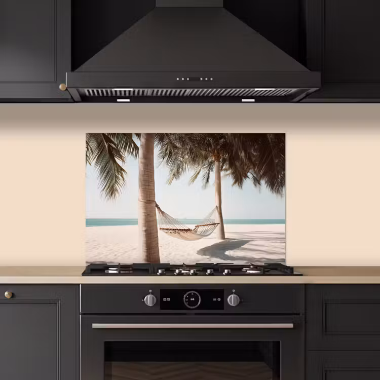 Kitchen splashback for hob - Hammock - Palm trees - Beach - Sea — 5