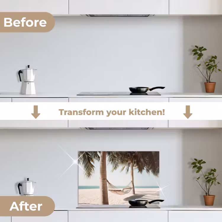 Kitchen splashback for hob - Hammock - Palm trees - Beach - Sea — 7