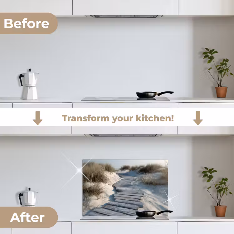 Kitchen splashback for hob - Path - Shelves - Dunes - Grass — 7