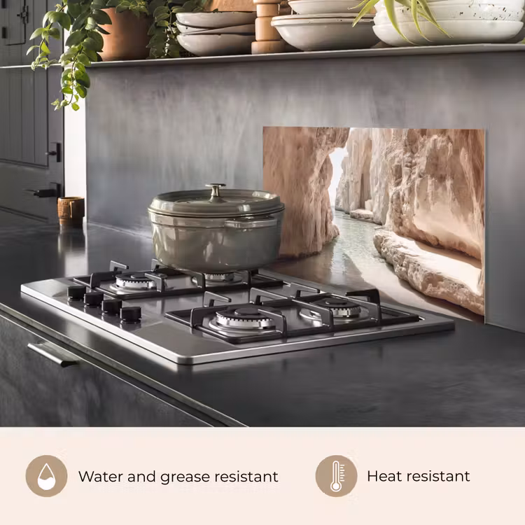 Kitchen splashback for hob - Rocks - Sea - Sand - Gorge — 2