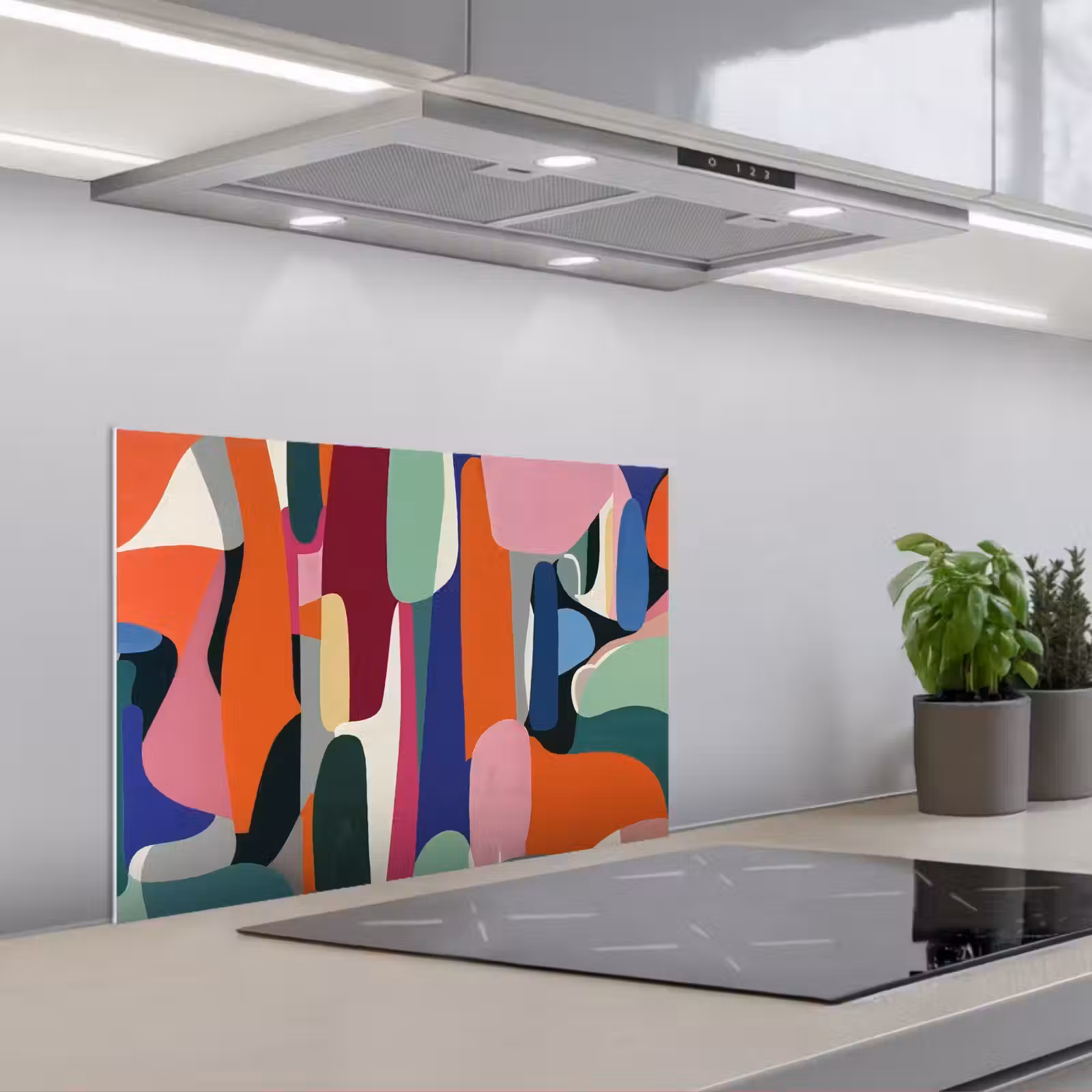Kitchen splashback for hob - Shapes - Rhythmic - Colors - Abstract — 1