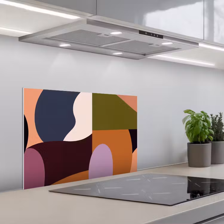 Kitchen splashback for hob - Shapes - Abstract - Colors - Square — 1