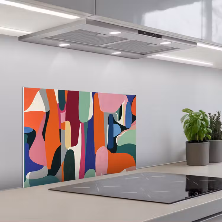 Kitchen splashback for hob - Shapes - Rhythmic - Colors - Abstract — 1