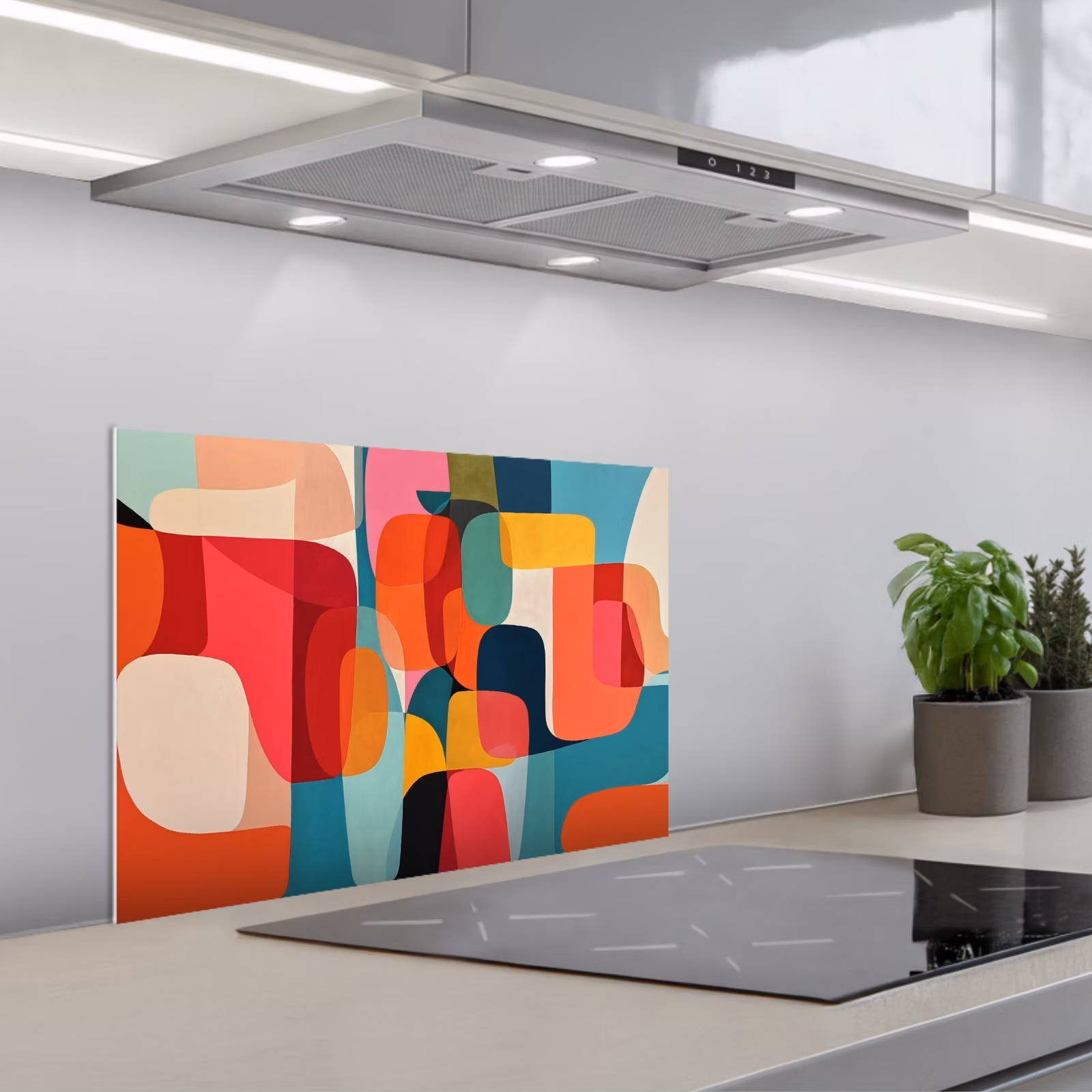 Kitchen splashback for hob - Shapes - Colorful - Abstract - Planes — 1