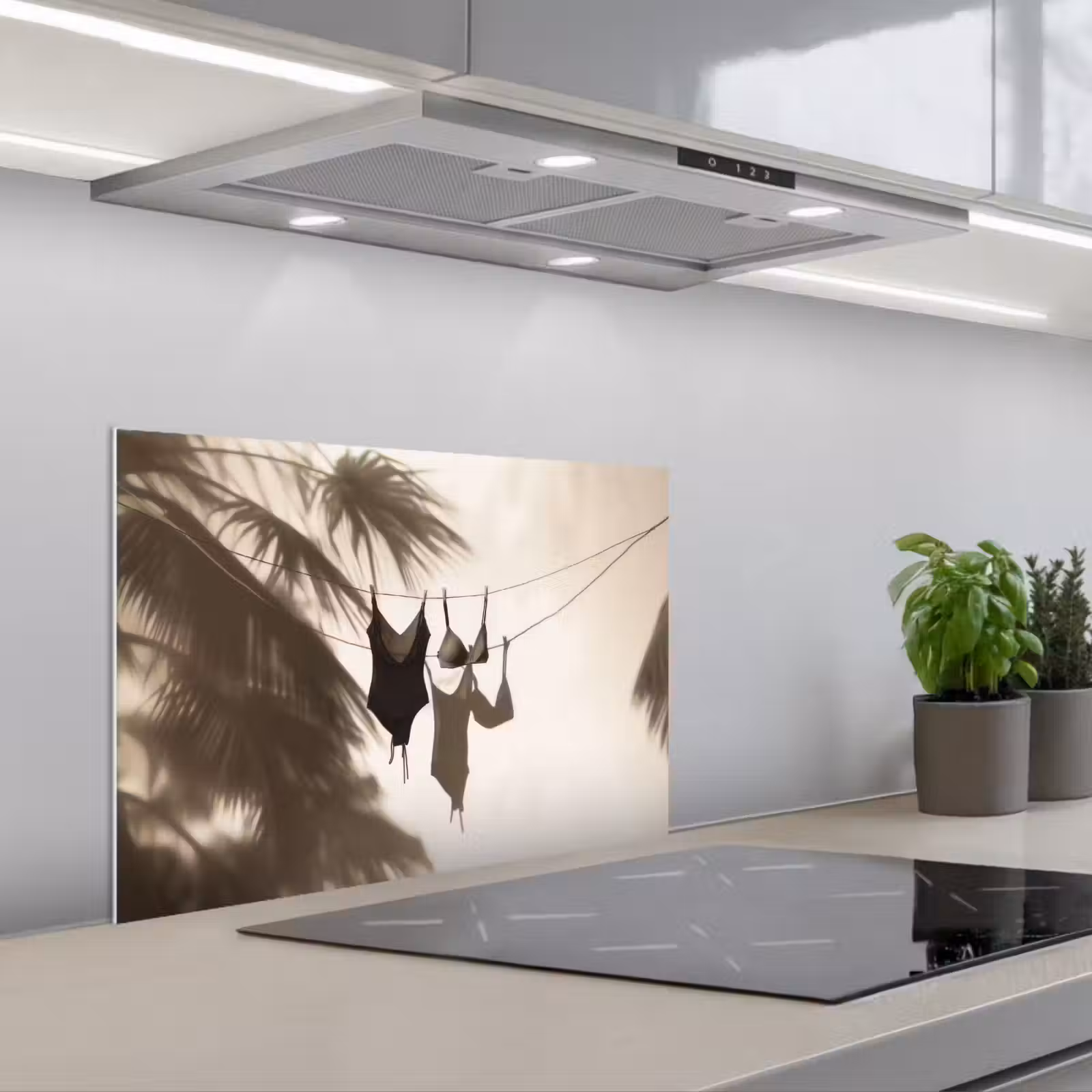 Kitchen splashback for hob - Swimwear - Palm trees - Shade - Tropical — 1