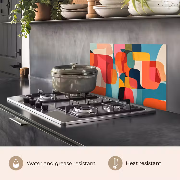 Kitchen splashback for hob - Shapes - Colorful - Abstract - Planes — 2