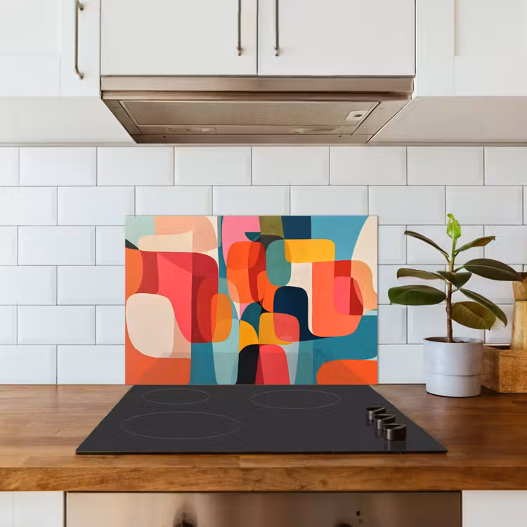 Kitchen splashback for hob - Shapes - Colorful - Abstract - Planes — 3