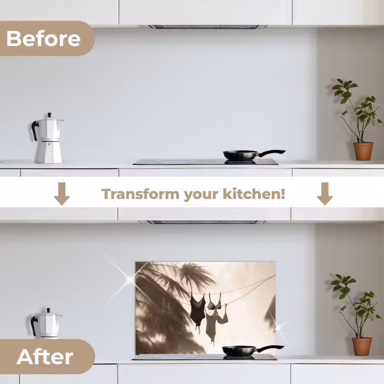 Kitchen splashback for hob - Swimwear - Palm trees - Shade - Tropical — 7