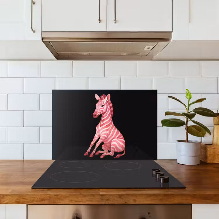 Kitchen splashback for hob - Zebra - Pink - Striped — 3