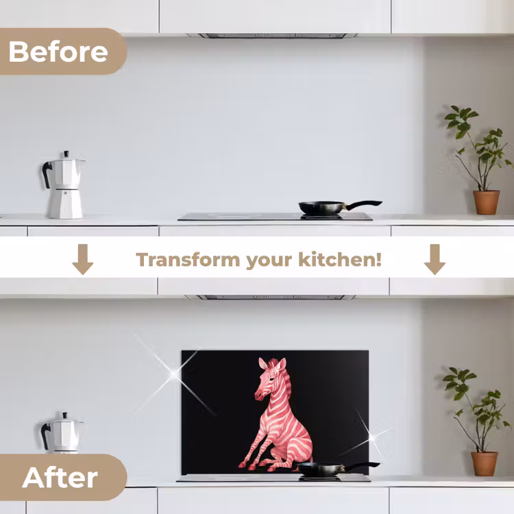 Kitchen splashback for hob - Zebra - Pink - Striped — 7