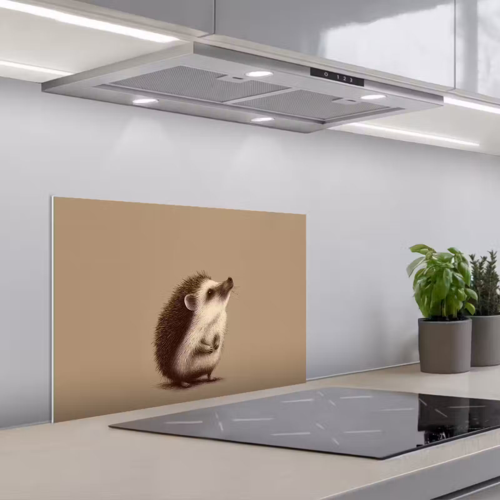 Kitchen splashback for hob - Hedgehog - Snout - Brown - Spines — 1