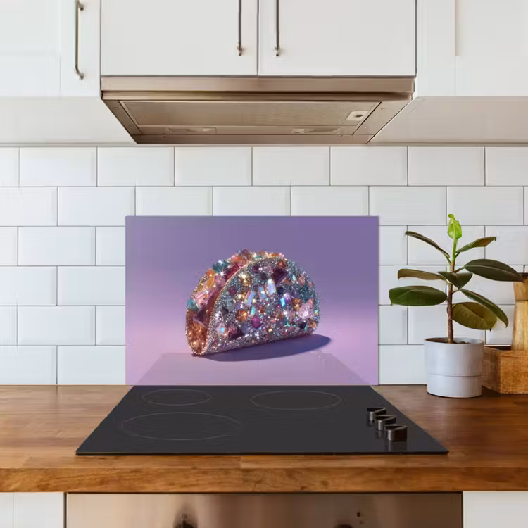 Kitchen splashback for hob - Gemstones - Glitters - Purple - Colorful — 3