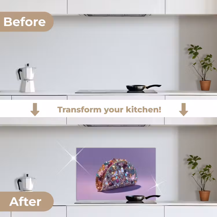 Kitchen splashback for hob - Gemstones - Glitters - Purple - Colorful — 7