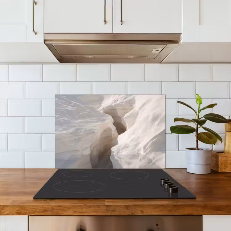Kitchen splashback for hob - Gorge - White - Snow — 3