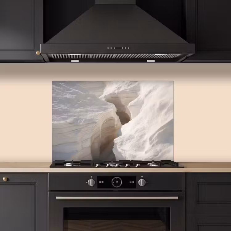 Kitchen splashback for hob - Gorge - White - Snow — 5