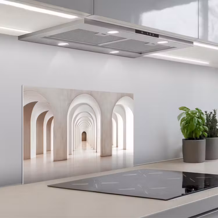 Kitchen splashback for hob - Hallway - Arches - Symmetrical - Modern — 1