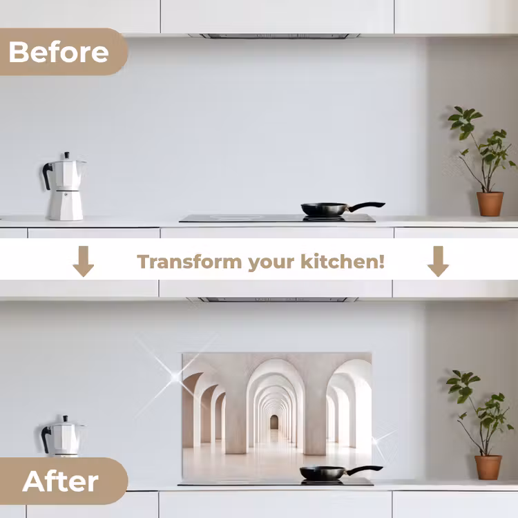 Kitchen splashback for hob - Hallway - Arches - Symmetrical - Modern — 7