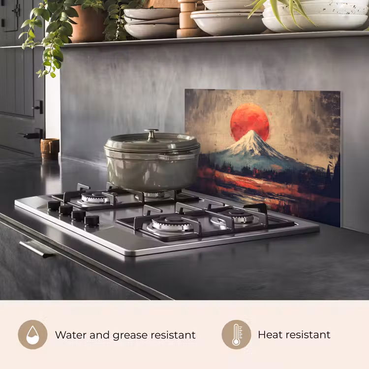 Kitchen splashback for hob - Mountain peak - Snow - Sun — 2