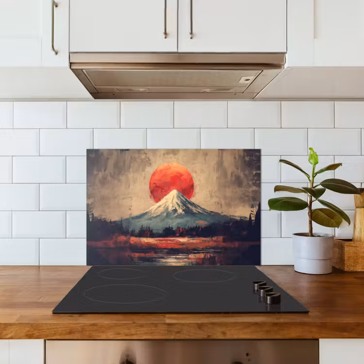 Kitchen splashback for hob - Mountain peak - Snow - Sun — 3