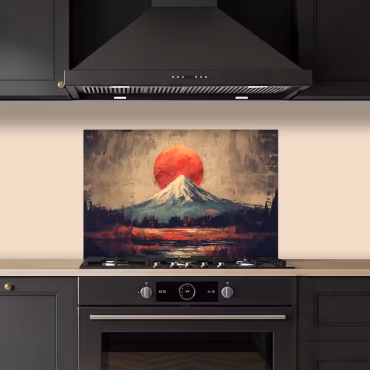 Kitchen splashback for hob - Mountain peak - Snow - Sun — 5