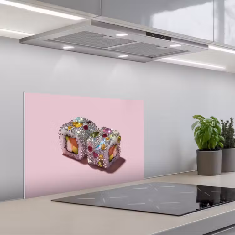 Kitchen splashback for hob - Sushi - Rolls - Stones - Colorful — 1