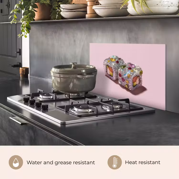 Kitchen splashback for hob - Sushi - Rolls - Stones - Colorful — 2