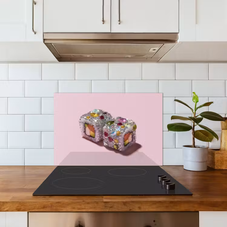 Kitchen splashback for hob - Sushi - Rolls - Stones - Colorful — 3