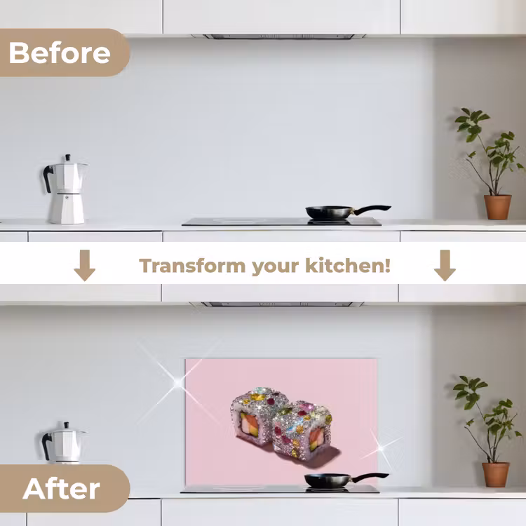 Kitchen splashback for hob - Sushi - Rolls - Stones - Colorful — 7