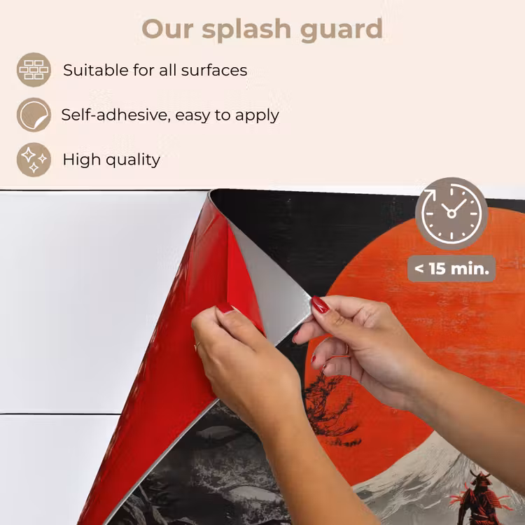Kitchen splashback for hob - Warrior - Red Steps - Sun - Mountain — 4