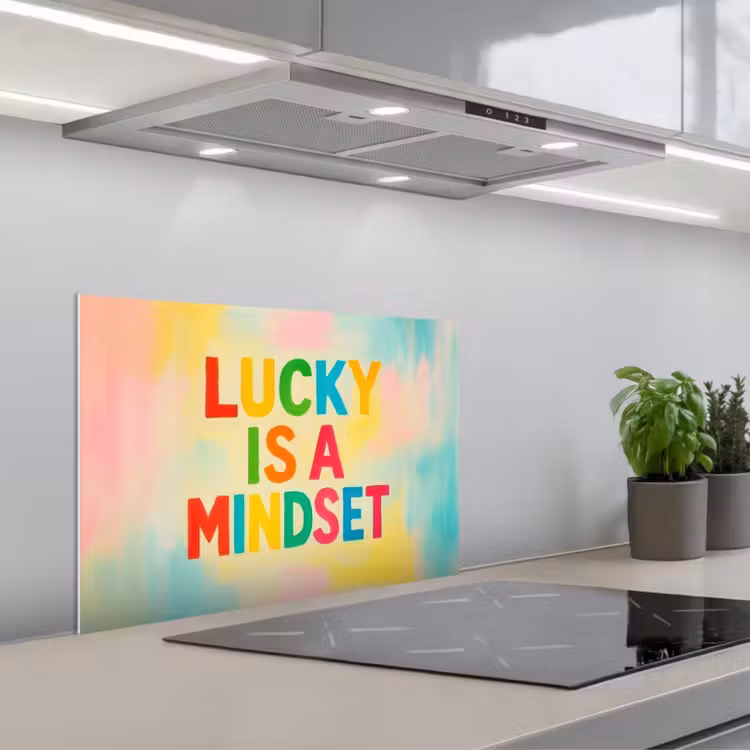 Kitchen splashback for hob - Quote - Lucky - Rainbow colors — 1