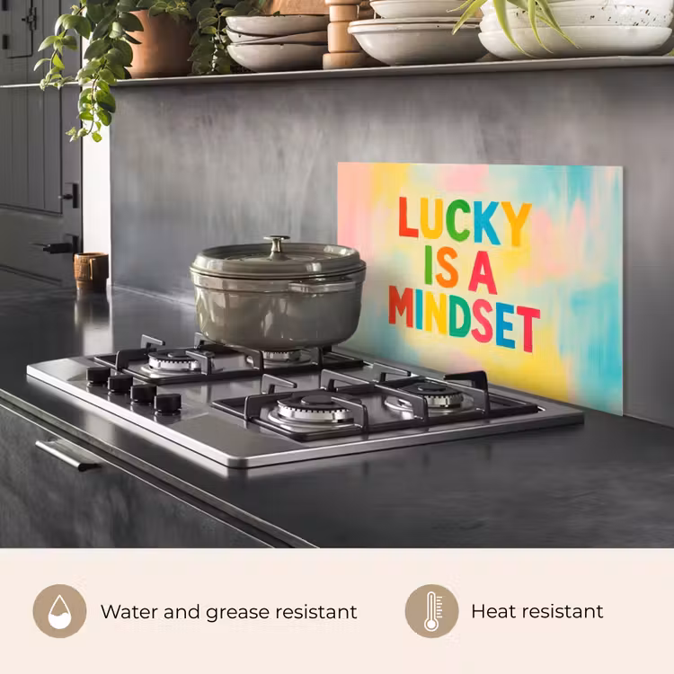 Kitchen splashback for hob - Quote - Lucky - Rainbow colors — 2