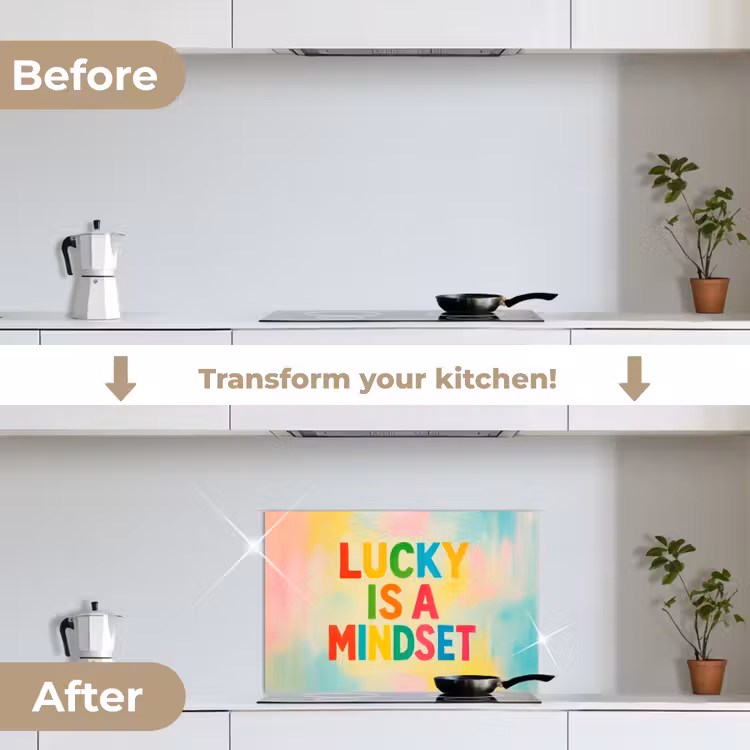 Kitchen splashback for hob - Quote - Lucky - Rainbow colors — 7