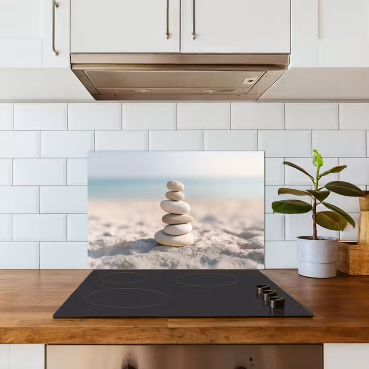 Kitchen splashback for hob - Stones - Stack - Sand - Sea — 3
