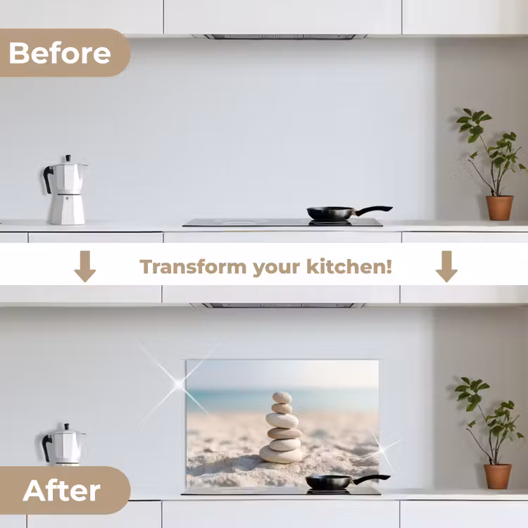 Kitchen splashback for hob - Stones - Stack - Sand - Sea — 7