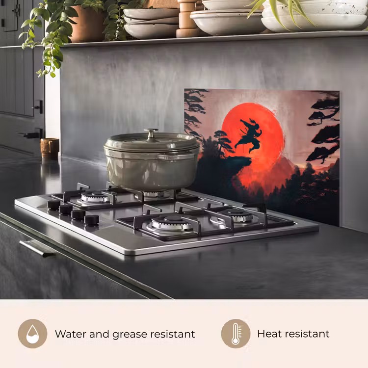 Kitchen splashback for hob - Sun - Warrior - Trees - Mountains — 2