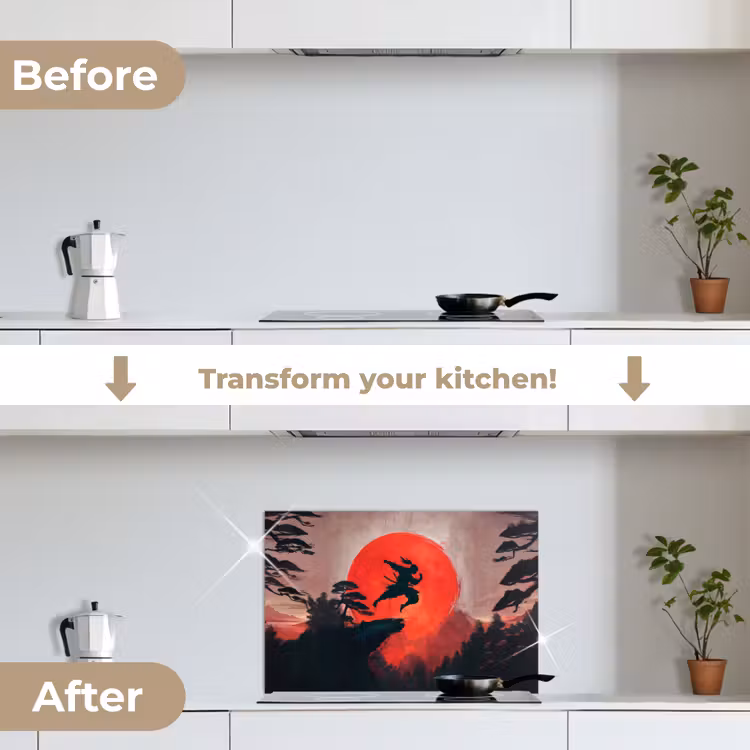 Kitchen splashback for hob - Sun - Warrior - Trees - Mountains — 7