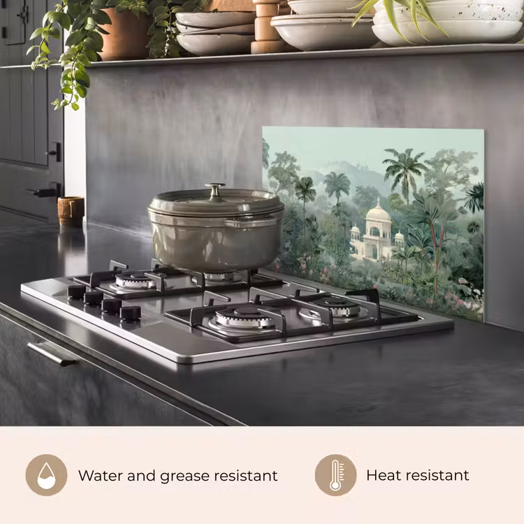 Kitchen splashback for hob - Tropical garden - Dome building - Flowers — 2