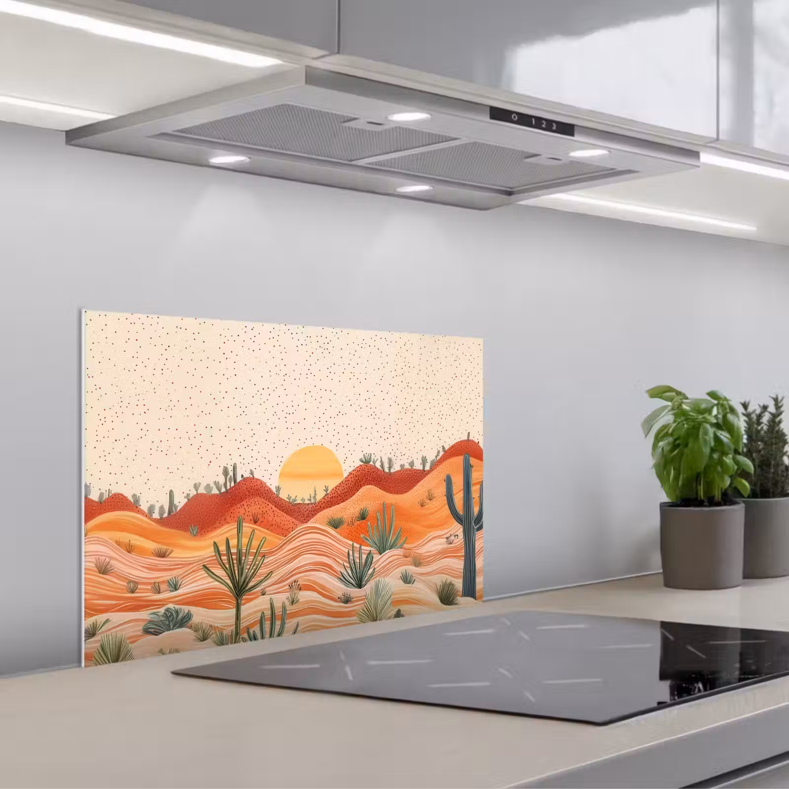 Kitchen splashback for hob - Landscape - Hills - Sunset — 1