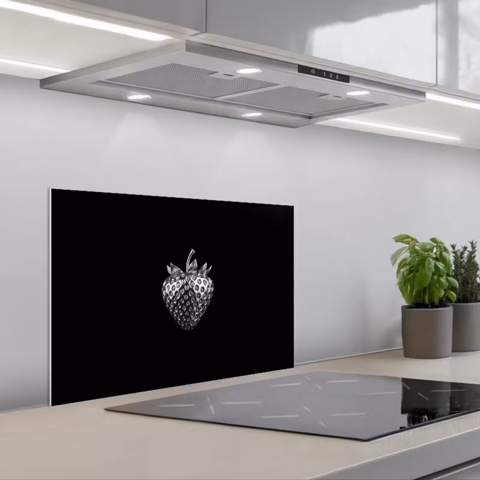 Kitchen splashback for hob - Strawberry - Seed Structure - Realistic — 1
