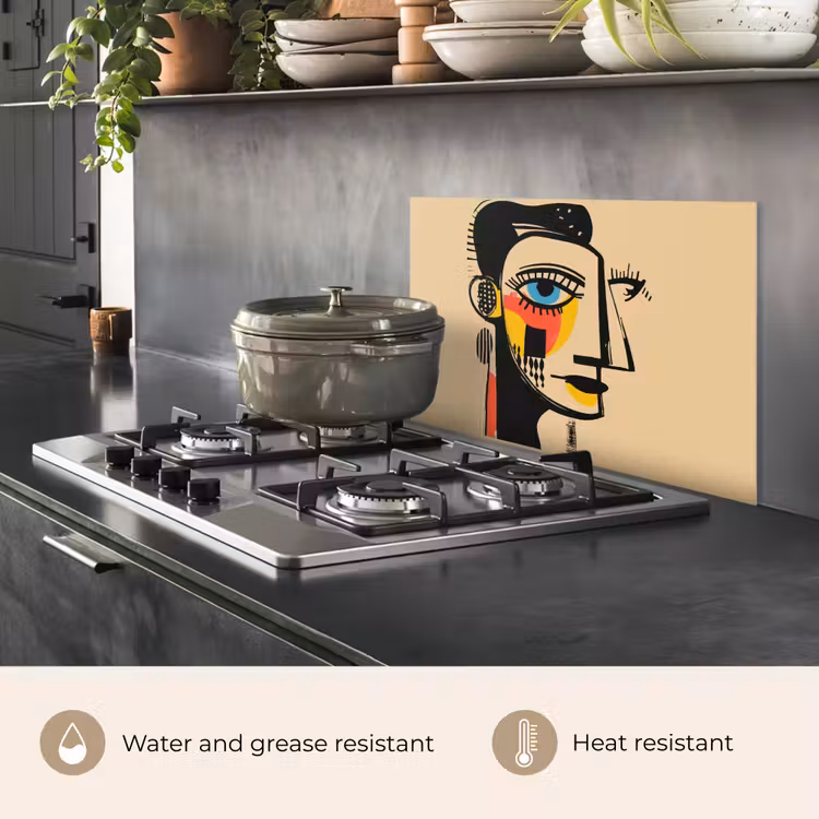 Kitchen splashback for hob - Geometric - Bright colors - Cubist style — 2