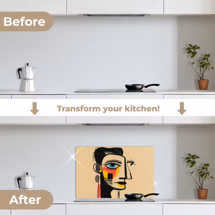 Kitchen splashback for hob - Geometric - Bright colors - Cubist style — 7